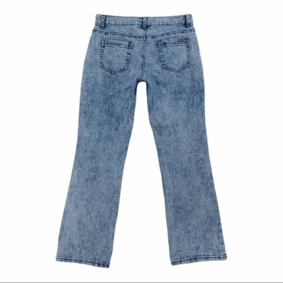 Diane Gilman DG2 Boot Cut Mid Rise Super Stretch Acid Wash Blue Jeans Si… - Picture 5 of 14